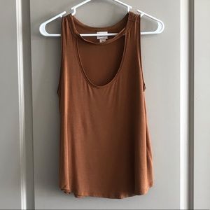 Cotton Tank Top with Choker Detail